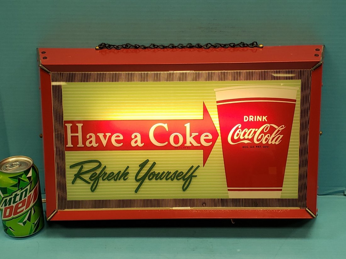 RARE 1950 Have a Coke Drink Coca Coca Light Up Sign (1 of 4)