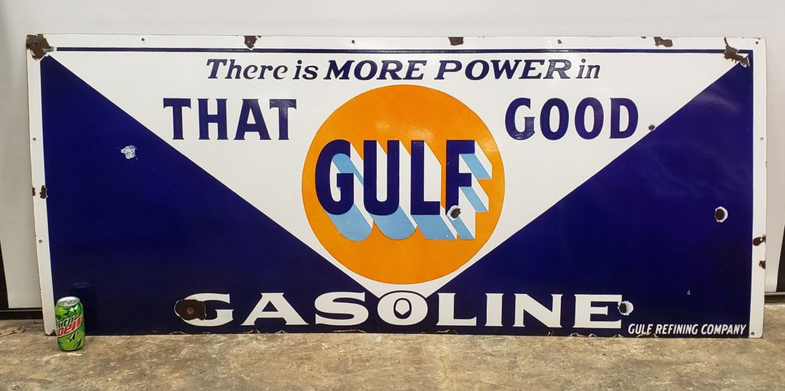 That Good Gulf Gasoline Porcelain Sign (1 of 1)