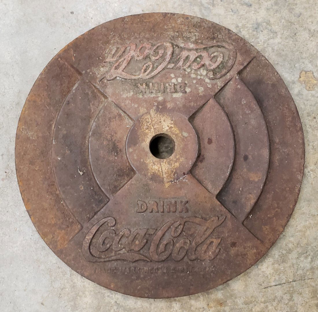 Early Version Original Coca Cola Cast Iron Base (1 of 2)