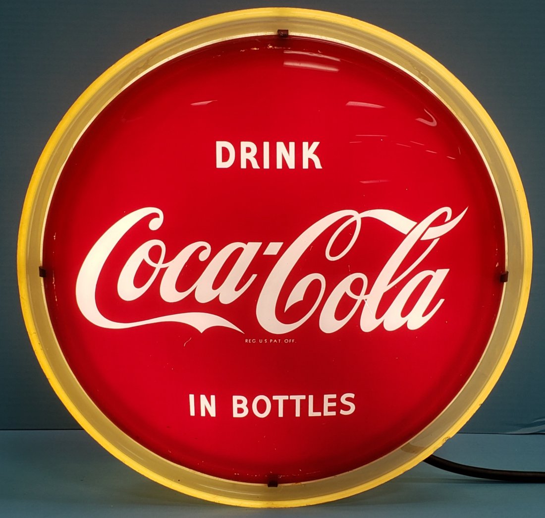 Coca Cola Double Sided Halo hanging light up Sign (1 of 3)