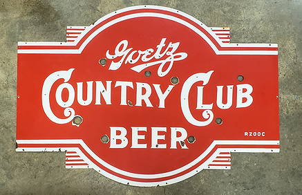 Country Club Ice Cream porcelain Curb Sign Country Club Ice Cream porcelain Curb Sign