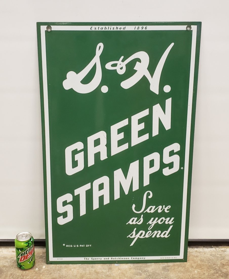 S&H Green Stamps Double Sided Porcelain Sign (1 of 2)