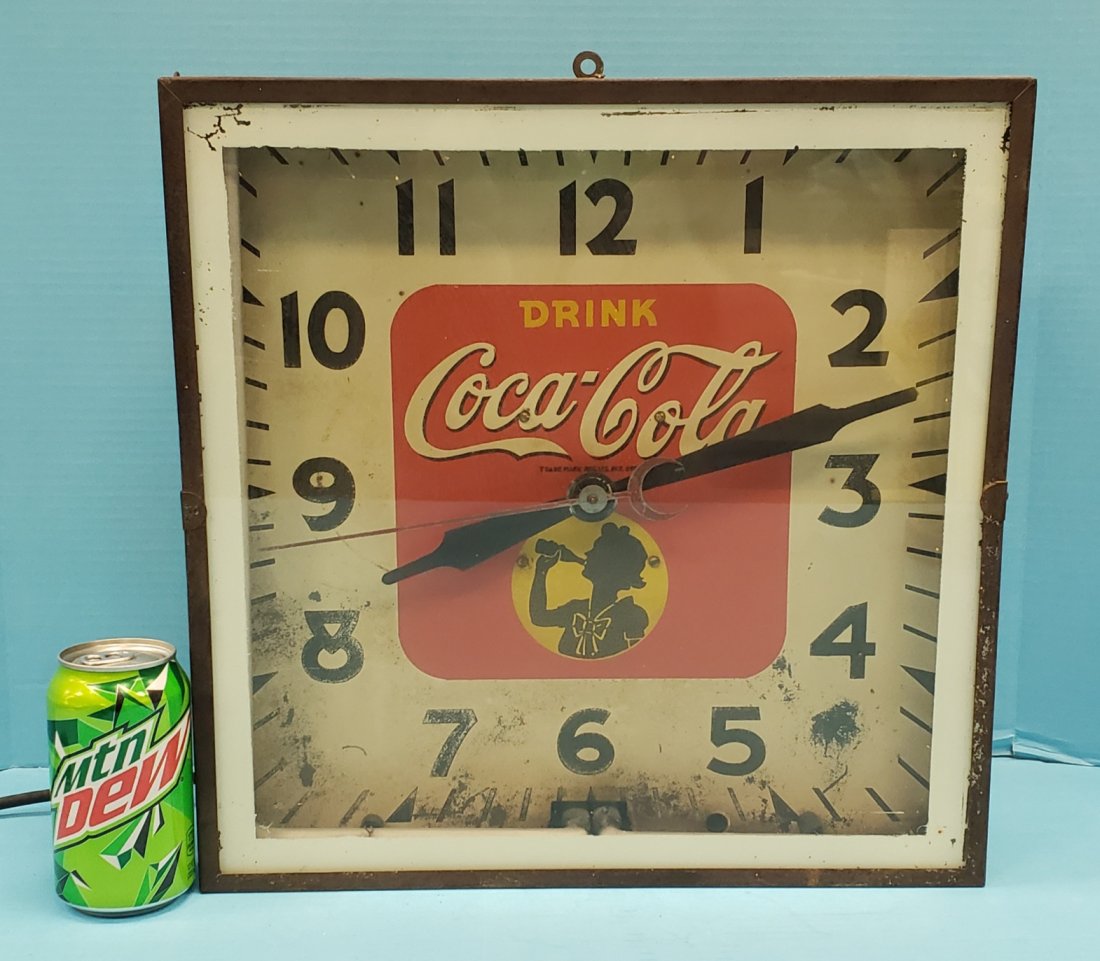 1940's Coca Cola Neon Girl Silhouette Clock (1 of 3)