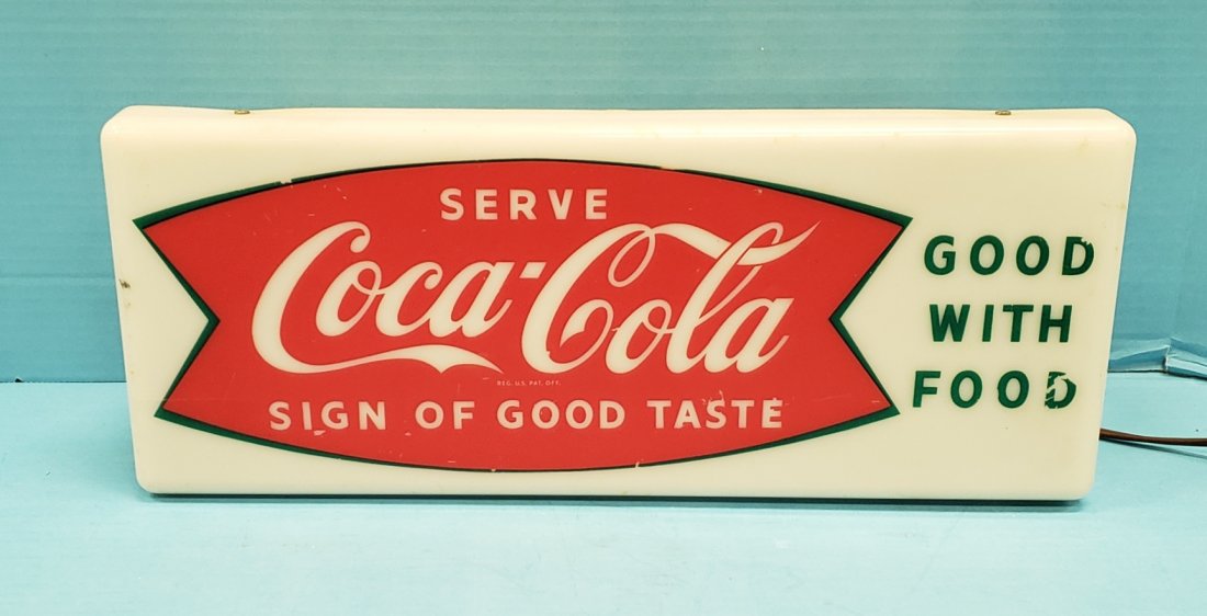 Serve Coca Cola Fishtail Light Up Sign (1 of 4)