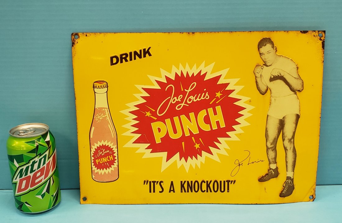 Drink Joe Louis Punch Tin Embossed Sign (1 of 2)