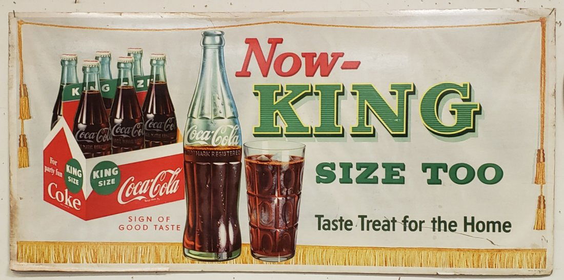 1958 Coca Cola Cardboard Sign Now King Size Too (1 of 4)