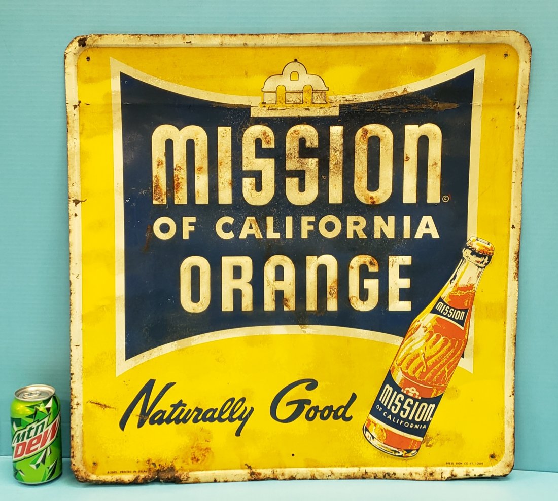 Mission Orange Embossed Tin Sign (1 of 2)
