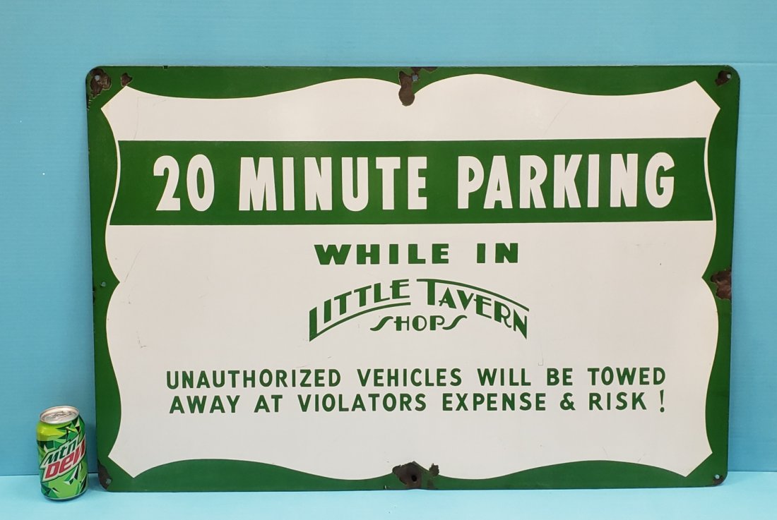 Little Tavern Shops Porcelain Parking Sign (1 of 2)