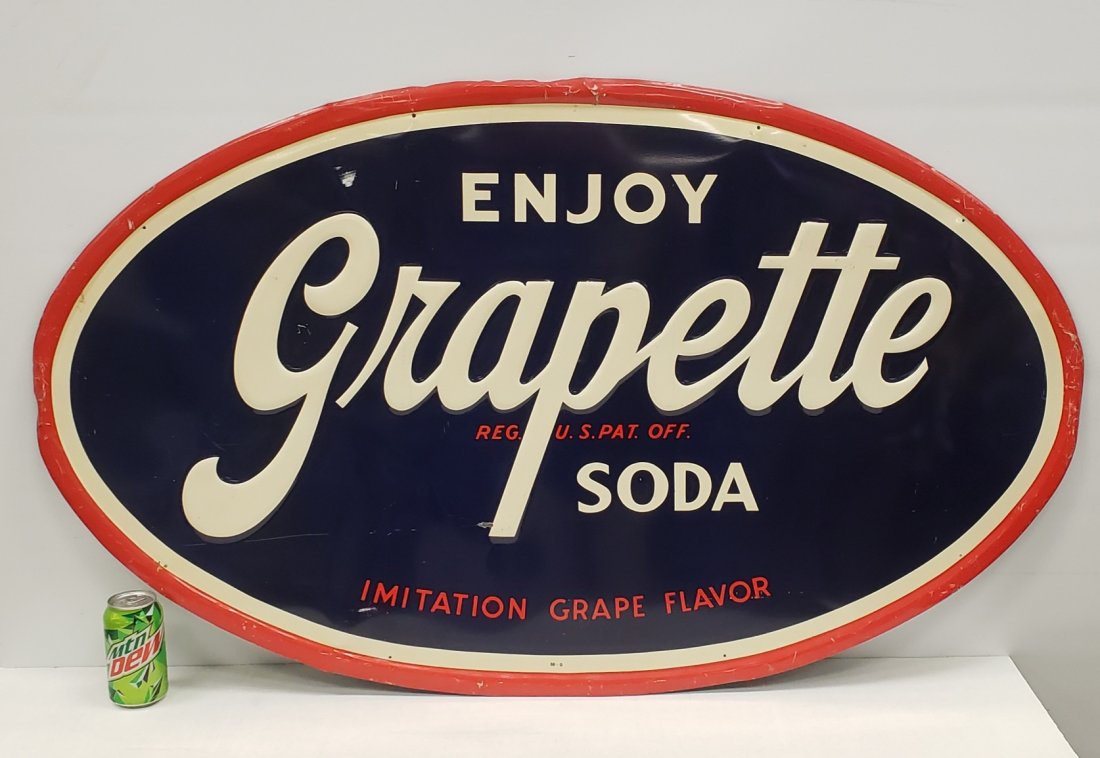 Enjoy Grapette Soda Embossed Sign (1 of 5)