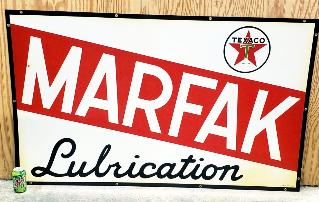 1957 Texaco Marfak Lubrication Metal Sign (1 of 3)