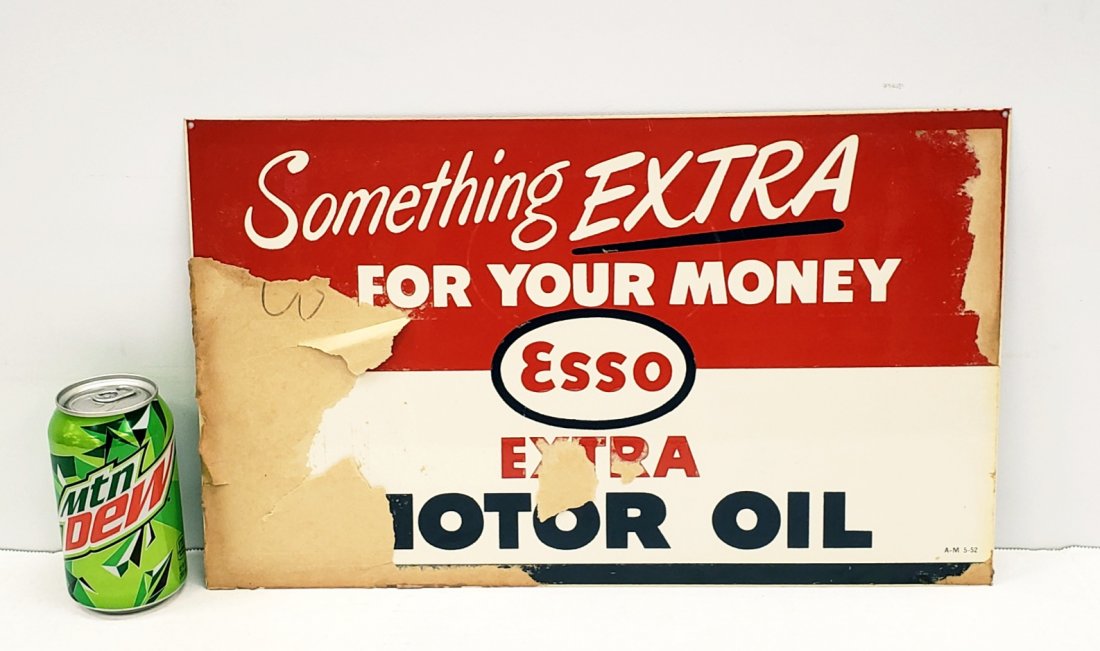 NOS Double sided Esso Extra Motor oil Sign (1 of 3)