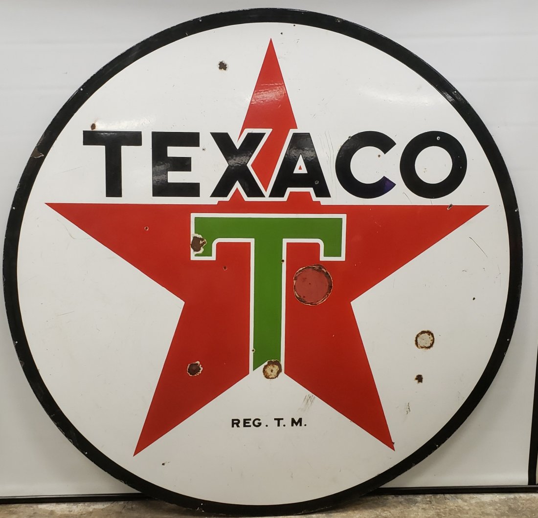 Double Sided Porcelain 6ft Texaco Sign (1 of 2)