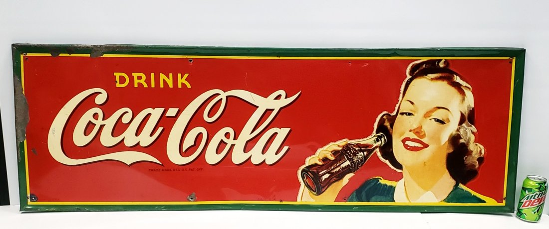 1941 Drink Coca Cola Sign w/ Girl (1 of 5)