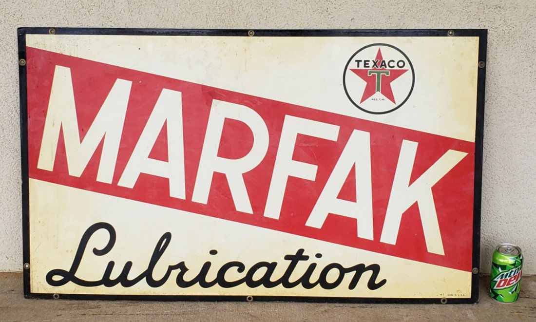 Texaco Marfak Lubrication Tin Sign (1 of 3)