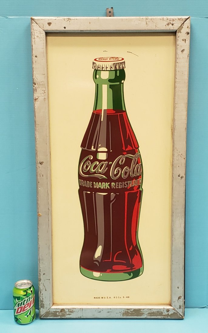 Coca Cola Bottle Framed Tin Sign (1 of 4)