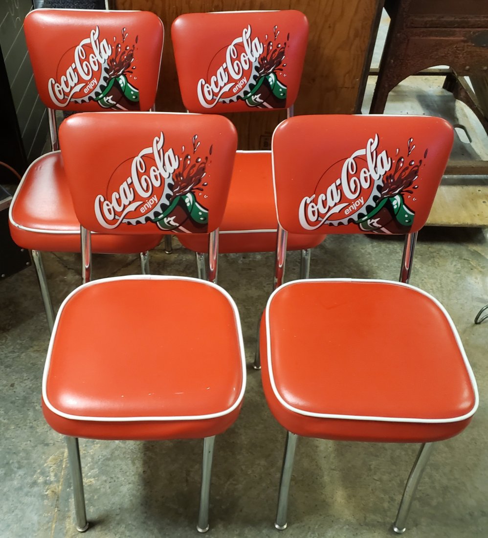 Set of 4 Coca Cola Diner Chairs (1 of 3)
