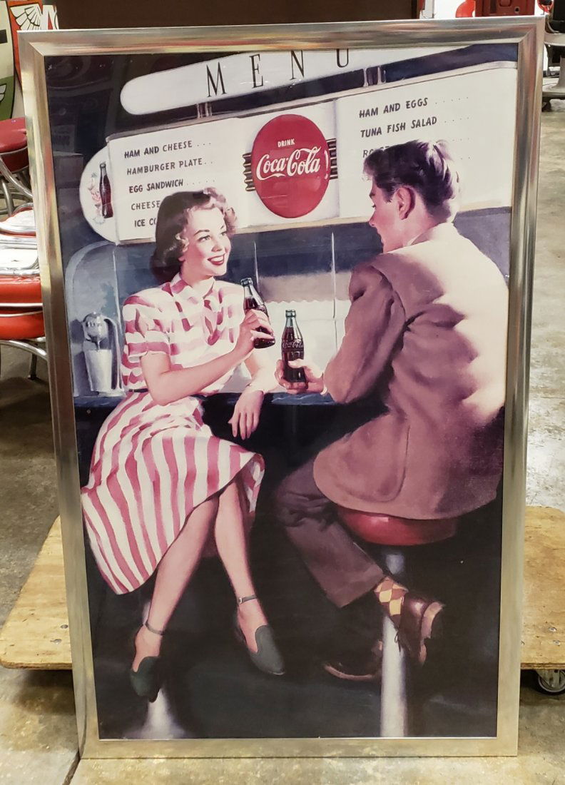 Large Coca Cola Framed Poster from Johnny Rockets (1 of 1)