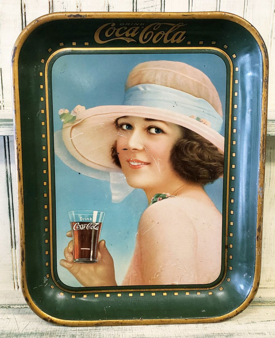 1921 Coca Cola Tray with Pin-up Girl (1 of 1)