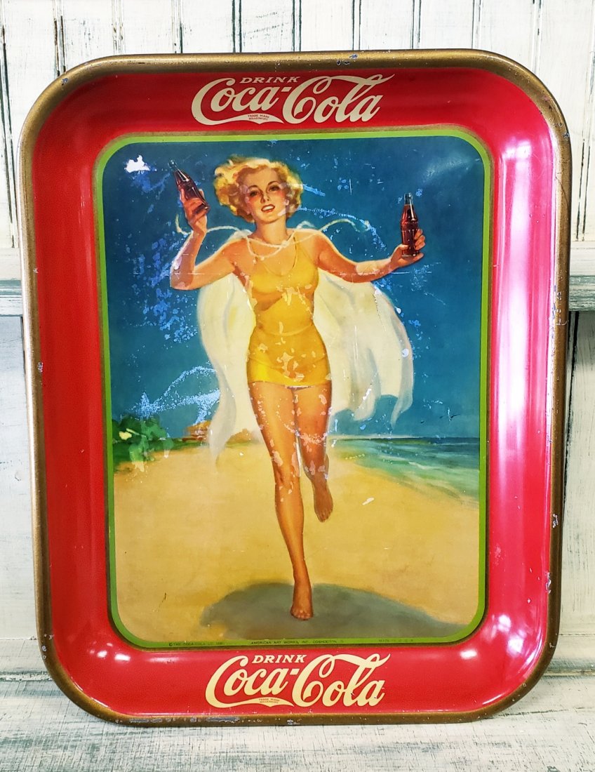 1937 Coca Cola Pin up Girl Tray (1 of 1)