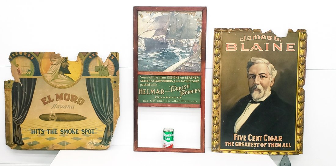 Lot of 3 tobacco advertising signs (1 of 4)