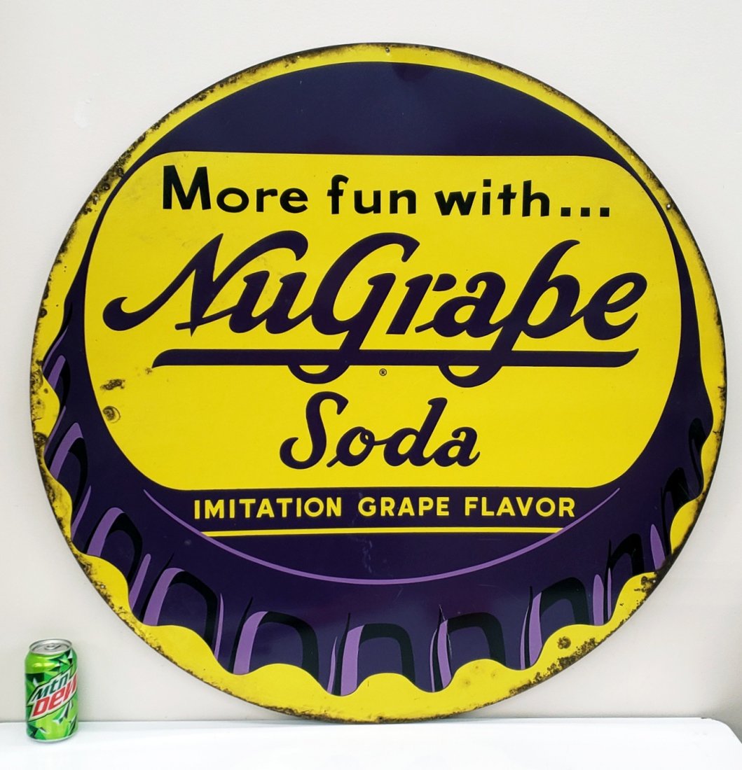 NuGrape Soda bottle cap sign (1 of 4)