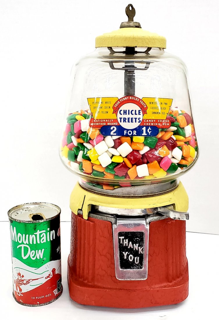 Chicle Treets 1 cent gumball/peanut machine (1 of 5)