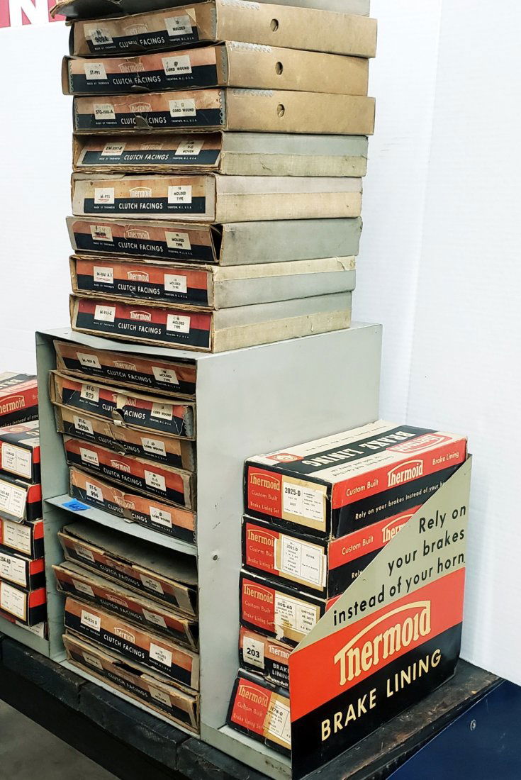 Thermoid Brake Linings Metal Display Cabinet/ NOS Parts (1 of 7)