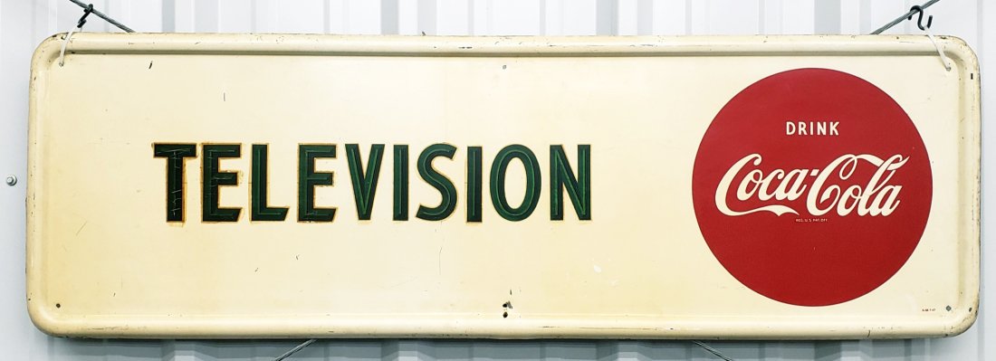 Rare 1947 Drink Coca Cola Television Sign (1 of 3)