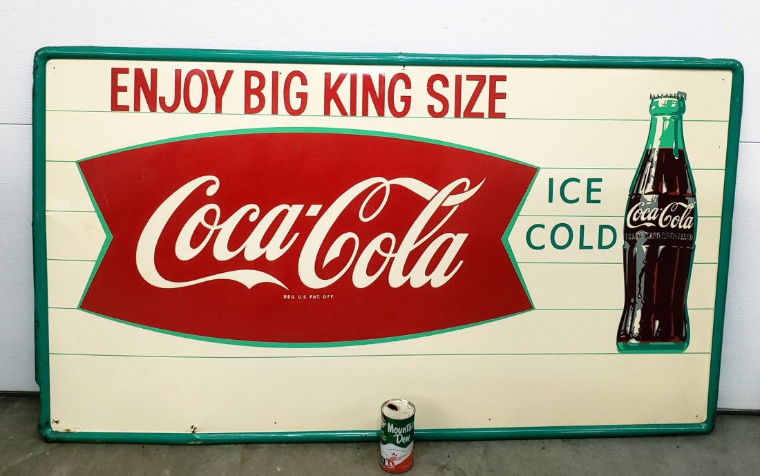 Enjoy Big King Size Coca Cola Self Framed Tin Sign (1 of 3)