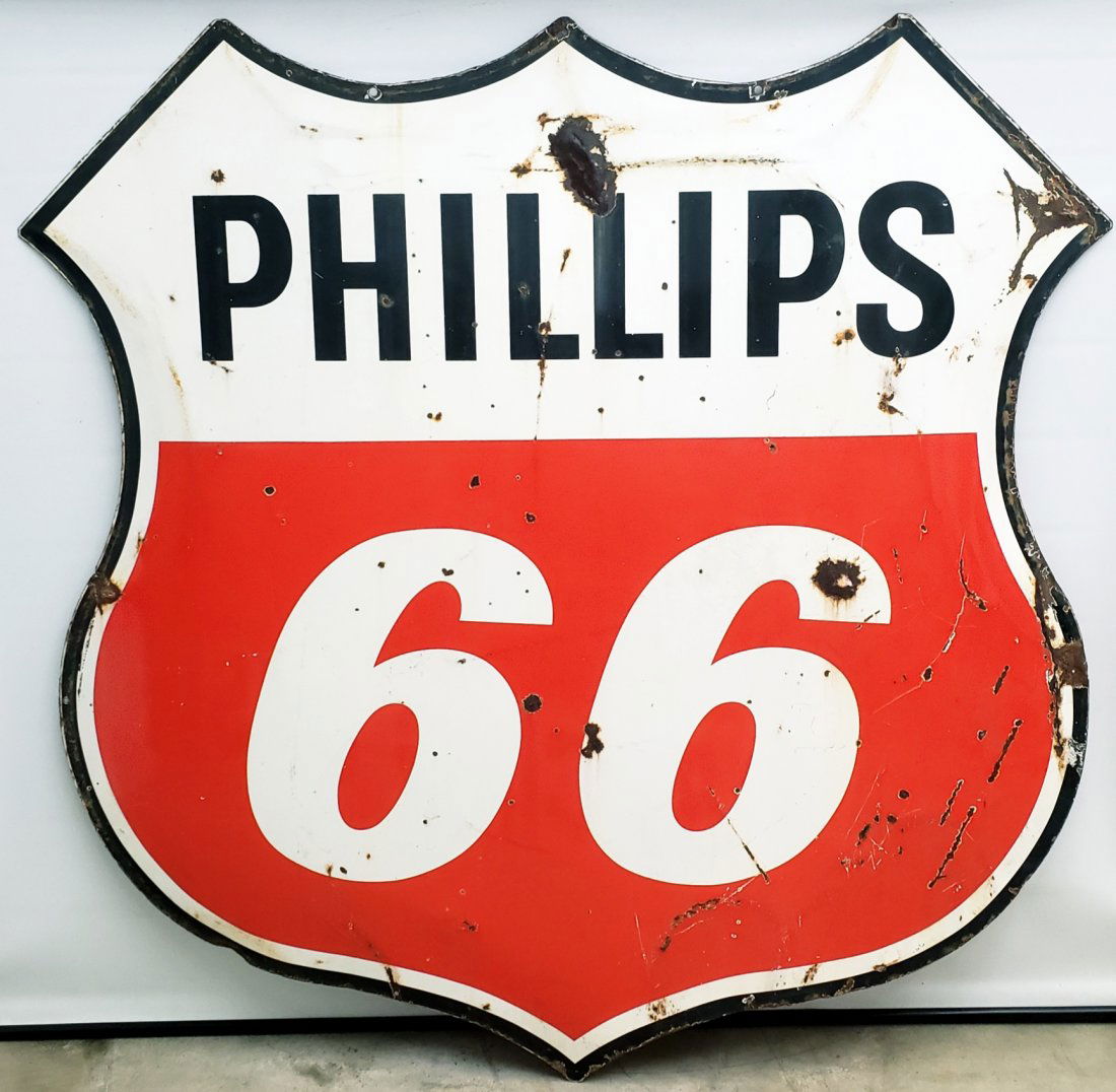 6ft Phillips 66 Double Sided Porcelain Sign (1 of 3)