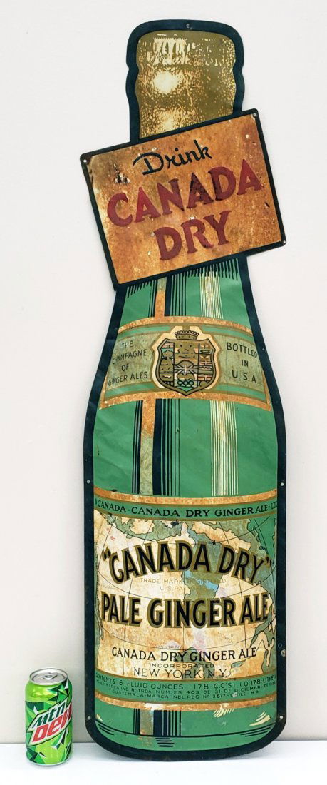 Canada Dry Ginger Ale Die Cut Bottle Sign (1 of 2)