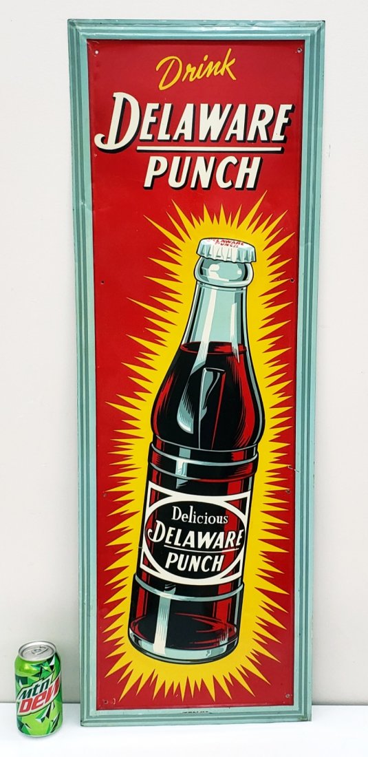 Drink Delaware Punch Tin Embossed Sign (1 of 5)