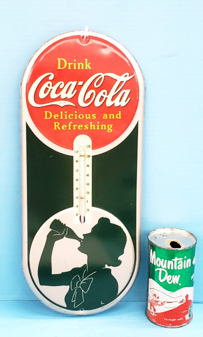 1939 Drink Coca Cola Thermometer with Girl Silhouette (1 of 3)