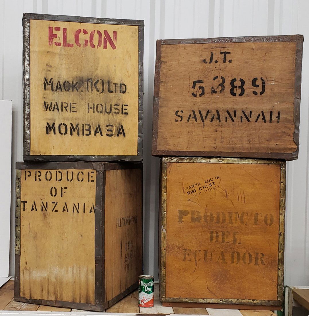 4 Wood Tea shipping boxes / crates (1 of 2)