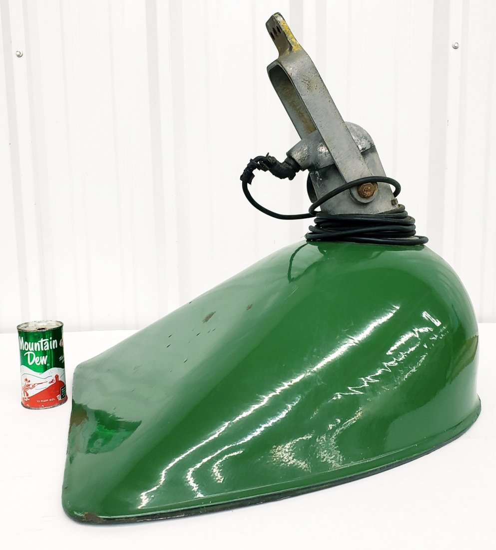 Large Green porcelain service / gas station light (1 of 4)