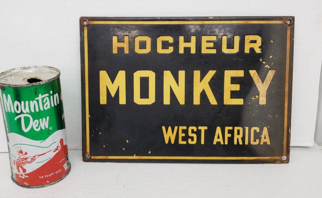 Porcelain Hocheur Monkey Sign from Chicago Zoo (1 of 2)