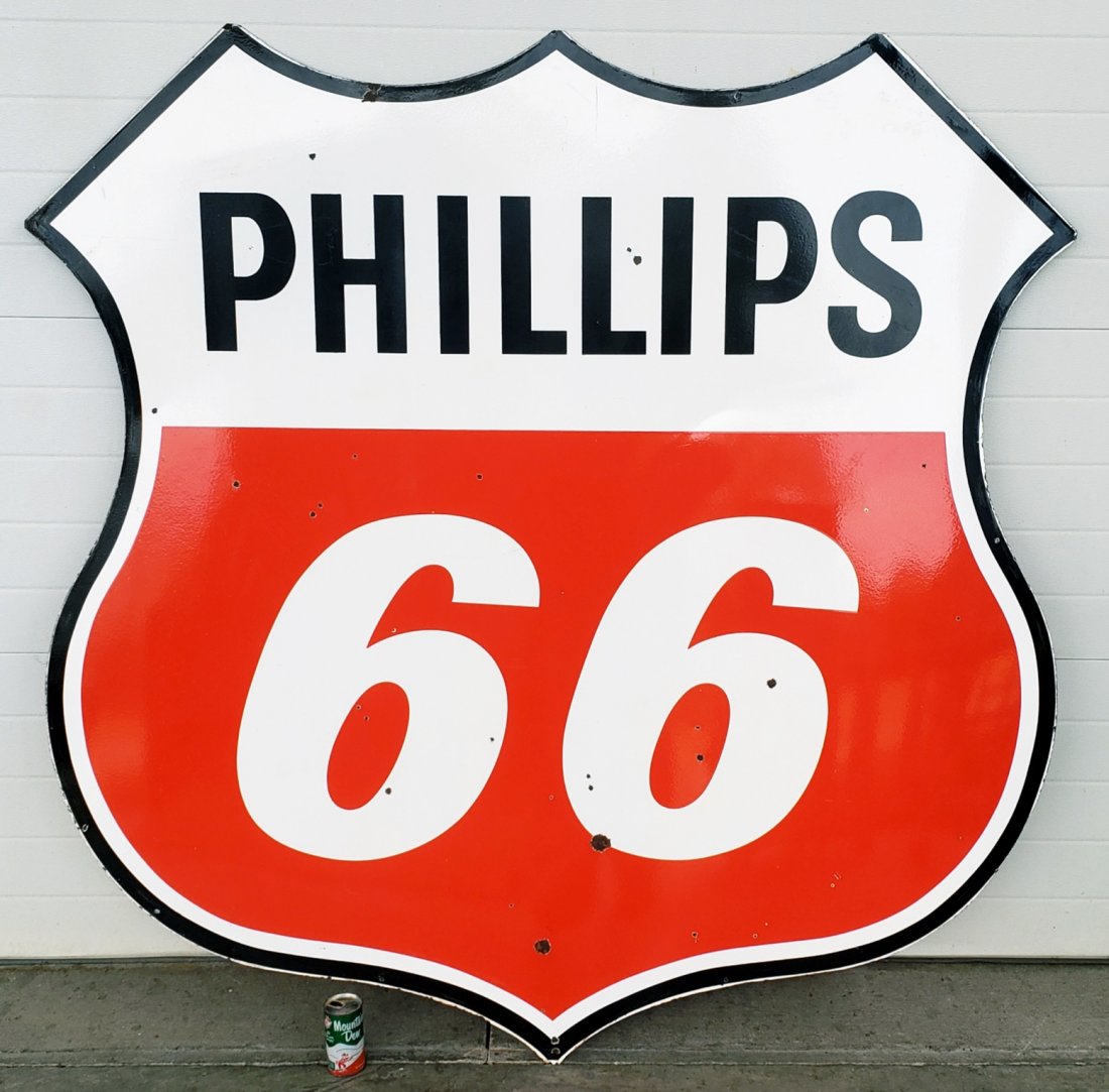 Phillips 66 Double Sided Porcelain Service Station Sign (1 of 3)