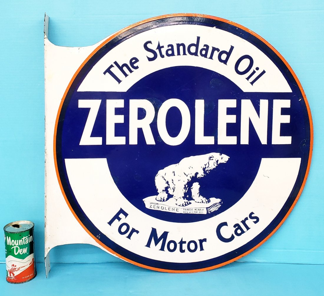 Zerolene The Standard Oil For Motor Cars Flange Sign (1 of 5)