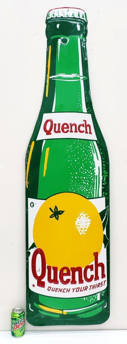 Rare Large Quench Die Cut Bottle Sign (1 of 5)