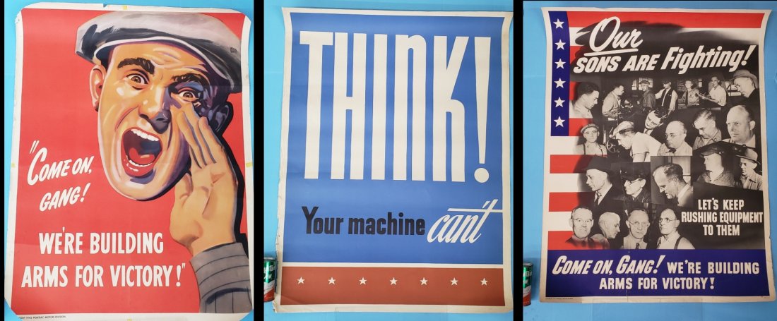 3 WW2 Posters by Pontiac Motor Division (1 of 6)