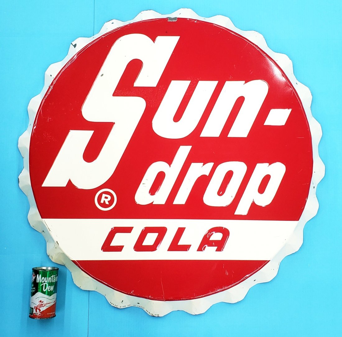 Sun Drop Cola Embossed Bottle Cap Sign (1 of 4)