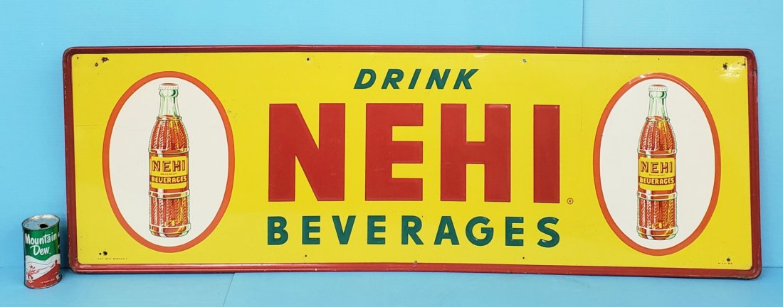 Drink NEHI Beverages Tin Embossed Sign (1 of 5)