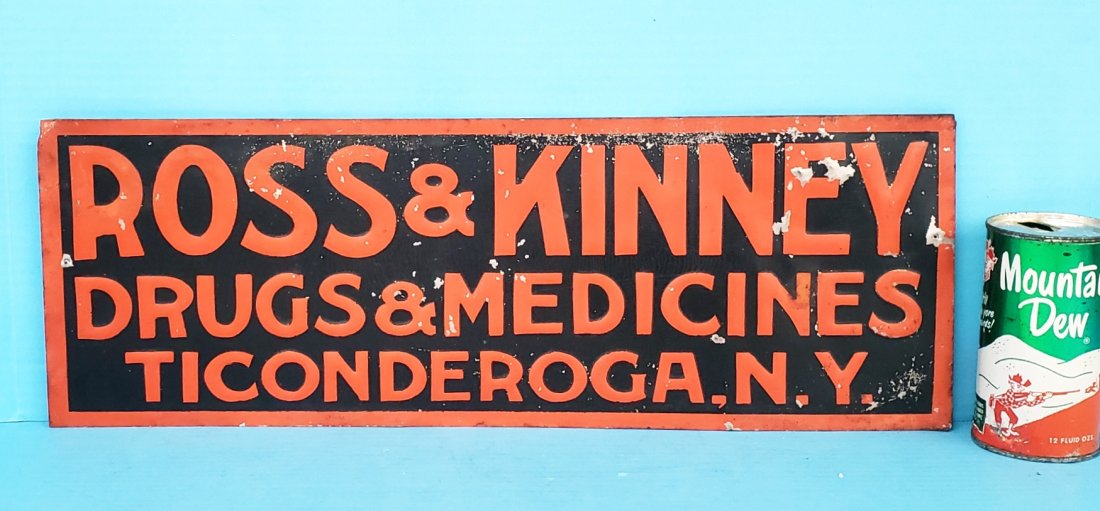 Ross & Kinney Drugs & Medicines Tin Embossed Sign (1 of 3)