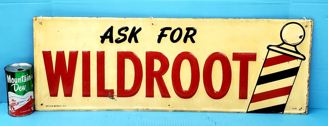 Ask For Wild Root Embossed Tin Sign (1 of 2)