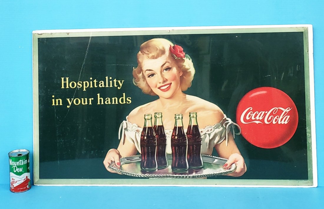 Coca Cola Hospitality in your hands Cardboard Sign (1 of 4)