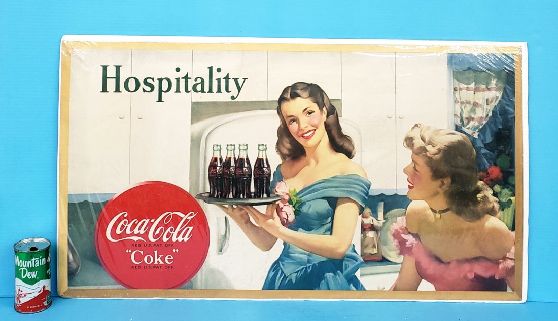 1948 Coca Cola Hospitality Cardboard Sign (1 of 2)