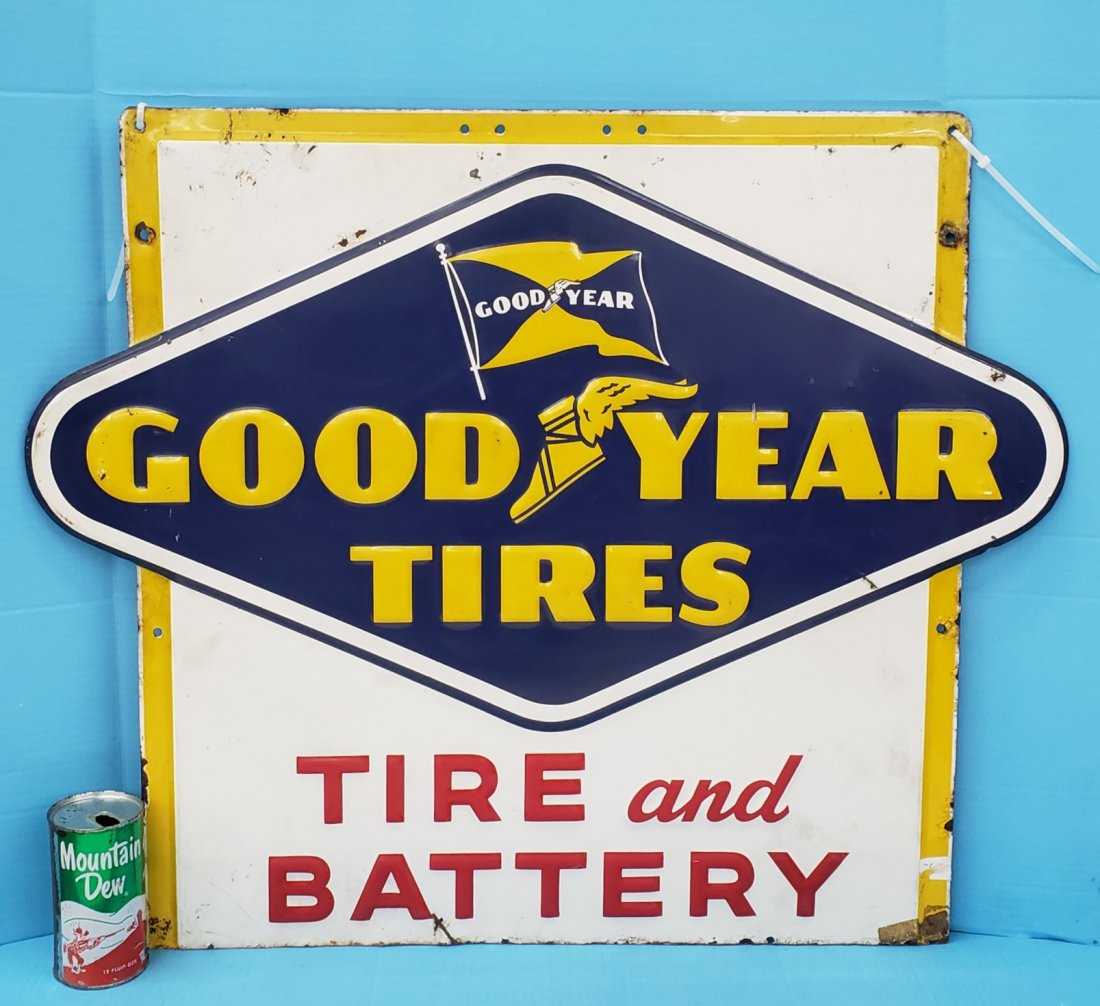 Goodyear Tires, Tire and Battery Sign (Cut) (1 of 2)