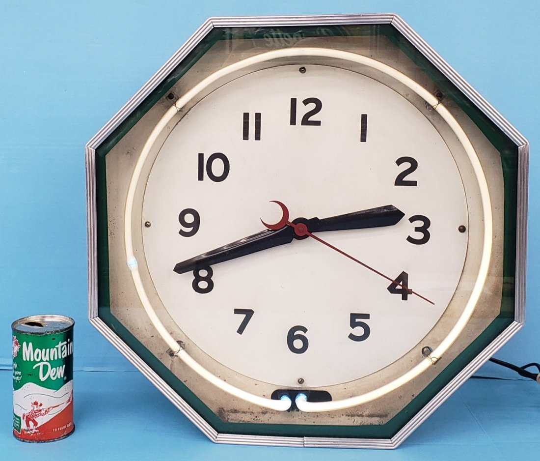 Neon Octagon Clock (1 of 3)