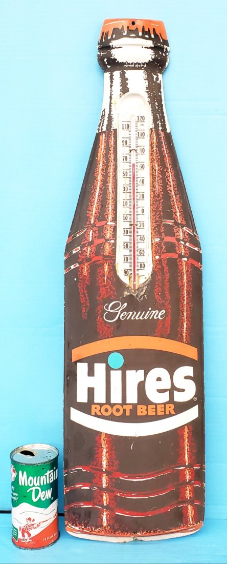 Large Hires Root Beer die cut bottle thermometer (1 of 3)