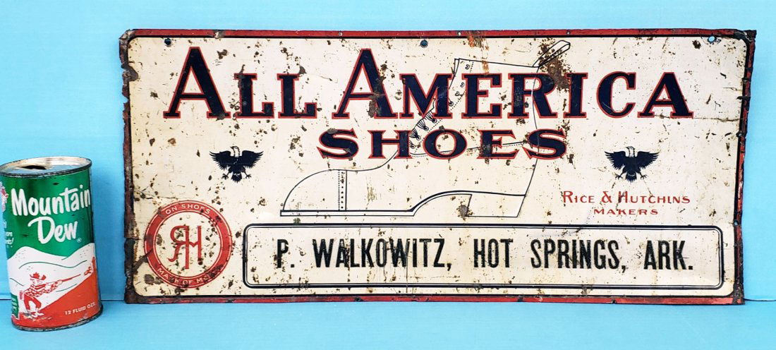 Early All American Shoes tin sign (1 of 4)